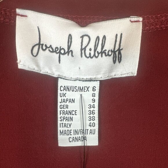 Joseph Ribkoff Size 6 imperial red blouse NWT Asymetrical 3/4 sleeve Liquid Knit - Picture 3 of 6